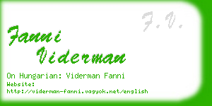 fanni viderman business card